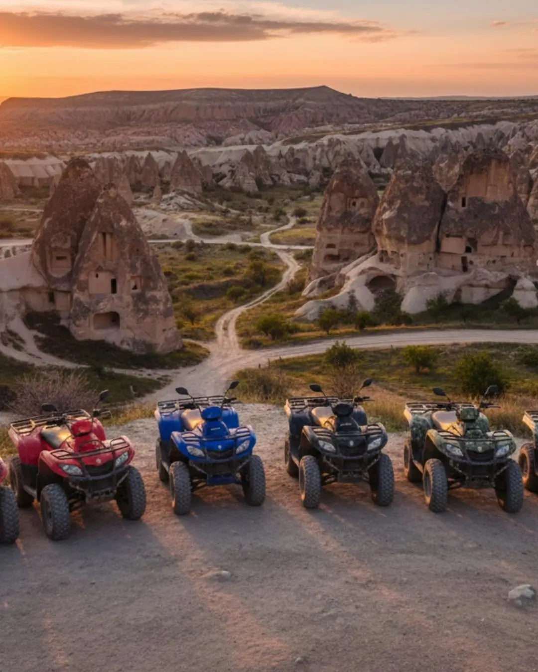 Kapadokya'da peri bacaları arasında ATV turu