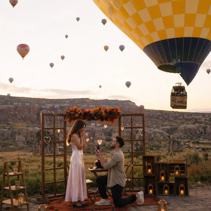 Nevşehir balonlar önünde evlilik teklifi